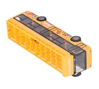 Fdit Exquisite Appearance, Highly Simulated Metal Pull-back Bus Toy for, Great for Parties, Suitable for Ages 3 and Up (Yellow)