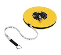 Fdit Fiberglass Measuring Tape, 50m Long Tape Measure with Folding Handle for Road Railway Construction 12mm Wide Surveyors Tape