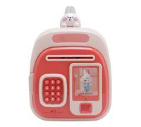 Fdit Fingerprint Password Children Money Box Auto Scroll Paper Saving Jar, Spacious Design for Kids, Charming Aesthetic, Ideal Present for Financial Management Skills (Pink)