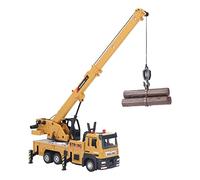 Fdit Friction Powered Crane Truck, Alloy Construction Vehicle Toy with Retractable Arm, Educational Car for Hand Eye Coordination