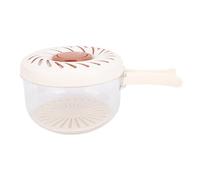Fdit Fruit Washing Basket Strainer Bowl, Multifunctional Drain Basket with Lid 2 in 1 Fruit Strainer Container with Foldable Handle and Seal Lid for Kitchen Fridge Picnic Camping (Brown)