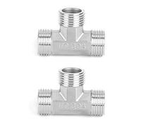 Fdit G1/2in Male Thread Stainless Steel Tee Connector Pipe Fitting Plumbing Fitting Pipe Connection Forged Tee with External Thread for Plumbing Gas Liquid 5kg Pressure