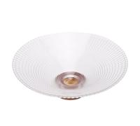 Fdit Glass Fruit Bowl, Vintage Grid Texture Pedestal Bowl Decorative Serving Bowl for Fruits Salads Snacks Nuts for Dining Table Kitchen Counter