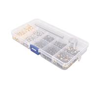 Fdit Grommet Kit, 280 Sets Metal s and Grommets in 4 Colors Gold Silver Silver Black Antique Copper, with 3 Pieces Install Tool Kit, for DIY Shoes Bags Clothing Leather Crafts