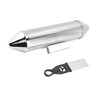 Fdit Guiro Musical Percussion Instrument Langable Stainless Steel Metal for Professional or Amateur Performance, Premium Material Silver 39 * 11 Cm