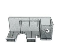 Fdit Hair Dryer Holder, Durable Plastic Wall Mount for Bedroom, Hair Dryer Hanger with Stylish Water Wave Pattern, No Drill Installation Process (Transparent Grey)