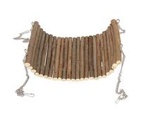 Fdit Hamster Wooden Swing, Large Wood Climbing Play Hammock with Hanging Chain for Parrots Sugar Glider and Other Small Pets Playing Sleeping (15 * 30CM)