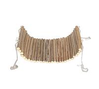 Fdit Hamster Wooden Swing, Large Wood Climbing Play Hammock with Hanging Chain for Parrots Sugar Glider and Other Small Pets Playing Sleeping (15 * 35CM)