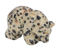 Fdit Hand Carved Bloodstone Crystal Bear Figurine,1.5 Inch Miniature Animal Statue for Office Desk Decor, Home Collection (Spotted)
