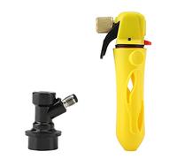 Fdit Handheld CO2 Injector for Homebrew Keg, Portable Beer Dispenser with High Strength Plastic, Easy Operation for Home (Yellow)
