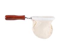 Fdit Handmade Reusable Coffee Filter Coffee Flannel Cloth Filter Bag Coffee Stocking with Wooden Handle (Large)