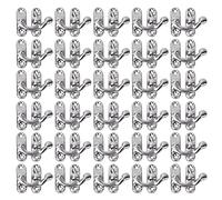 Fdit Hasp Hook, 30PCS Iron Jewelry Box Lock with Screws 3.2x2.8cm Bronze Yellow Silver Replacement Hooks for Gift Box Cabinet Right Left Type (Silver Left Hook)