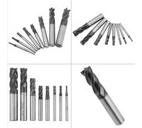 Fdit High Durnness Carbide End Mill Set Tungsten Steel Milling Cutter Tool for Casts, 8 Pcs 2-12 Mm 4 Final Mill Set Whistle for Carpentry Projects