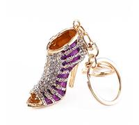 Fdit High Heel Keychain for Women Rhinestone Crystal Shoe Keyring Purse Bag Charm Pendant Bling Car Key Chain Gift for Her