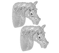 Horse Head Handle, 2 Sets Modern Stylish Cabinet Handles Horse Head Pull Kitchen Wardrobe Drawer Door Knob (1.6 x 2 x 0.6in)(2#)