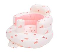 Fdit Infant Back Support Inflatable Chair Bunny Print Sitter with Built in Air Pump for Tummy Time