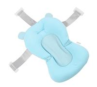 Fdit Infant Bath Support Cushion, Newborn Tub with Safety Straps for Head and Back Support, 3 Layer Fabric for Baby Bathtub, Suitable for 0 to 12 Months (Blue Bear)