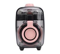 Fdit Intelligent Chip Mini Karaoke Machine Portable Bluetooth Speaker Voice Changer Sound Card Portable PA System for Kids Adults, Mini Speaker Pink