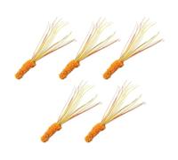 Fdit Interactive Cat Wand Toy Set, 5 Pack High Simulation Plush Stick for | Soft Plush Tip for Gentle Play, PVC Stem for Flexible Movement, Teaser Design for Exercise, Yellow