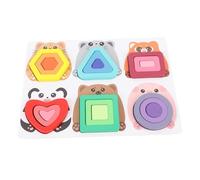 Fdit Interactive Wooden Puzzle for Preschoolers, Toy Promoting Logical Thinking and Concentration with Animal and Geometric Patterns