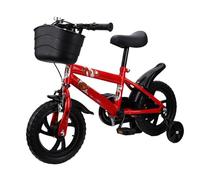 Fdit Kids Bike, Comfortable Adjustable Height 12 Inch Bike with Nonslip Training Wheels Basket Pedals for 3 to 6 Years Old Boys Girls Use
