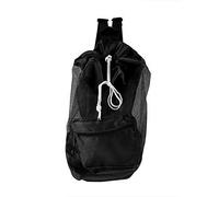 Fdit Kids Mesh Drawstring Backpack/Portable Large Mesh Beach Bag for Pool Toys Balls,Soccer Ball, Water Sports, Beach Cloth, Swimming Gears(black)