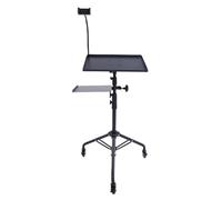 Fdit Laptop Tripod on Wheels Adjustable Height 28-51.2in Projector Stand with Silent Casters and Phone Holder for Presentations
