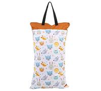 Fdit Large Hanging Wet/Dry Bucket Bag for Cloth Nappy Inserts Nappy Laundry with Two Waterproof Zippers Reusable
