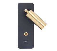 Fdit Led Wall Sconces Simple Switch Bracket Sconces USB Bedside Lamp Nordic Modern for Black Neutral Light Gold 85 5V USB Charging Port