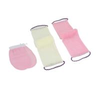 Fdit Long Mesh Bath Sponge, Effective Dirt Removal for Shower, Hanging Exfoliating Body Scrubber, 2 Bath Sponges, Ideal for Family Use (Roseate Beige)