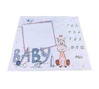 Fdit Lovely Cartoon Pattern Baby Milestone Blanket for Newborns to Record Memories, Large Space for Props and Photos, Cloth Material