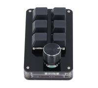 Fdit MACROPOLSTER PROGRAMMING 6 MINI MINI GAME KEYBOOKS USB KEYBOARD FOR PC OFFICE MUSIC ABS METAL, Red Switch Powder