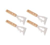 Fdit Metal Paint Scraper Versatile 10 in 1 Design for Household and Professional Use Stainless Steel Wooden Handle 4 Pack