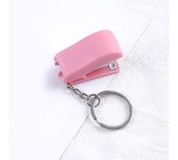 Fdit Mini Keychain Staplers Small Cute Cartoon Stapler with Key Ring for Office School Home Gifts Writers Kids Adults (Pink)
