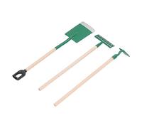 Fdit Miniature Garden Hand Tools Set Beautiful Birch Alloy Dollhouse Gardening Kit, 1:12 Scale for Dollhouse Decoration, Girls (Green)