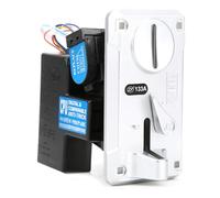 Fdit Money Selector, Comparative Money Acceptor Box CPU with LED Light Display and Flip Cover Design for Game Machine Doll Amusement (Silver)