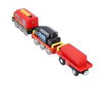 Fdit Motorized Magnetic Connection Action Set for Kids, Battery Operated Engine Locomotives Toy for Home Outdoor Play, Portable Safe Design [3 Toy Trains, Building Blocks] Suitable for Children