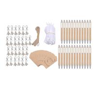Fdit Multifunctional Ballpoint Pen Keychain Set with Customizable Tags for Wedding Favors 25 Count