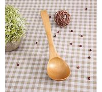 Fdit Natural Wooden Ladle, Long Handle Spoon for Cooking with Smooth, High Temperature Resistant and, Kitchen Utensil for Chef Home Cook (Wood Color Spoon)