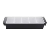 Fdit Obst Box - Holder Visual Design Ergonomic Handles Box with Lid Multifunctional Storage Keep Food and Dry Black 1 5 Inner (5 Grids)