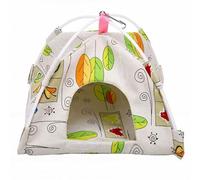 Fdit Parrot Tent Hammock, Dual Sided Canvas Fleece Mat Hanging Compact Shelter for Small Parrots Budgies Lovebirds Finches (M (21 * 21 * 21cm))