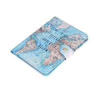 Fdit Passport Holder Wallet Protective Premium Pu Leather Travel Wallet Passport Cover Case Blocking Case for Travel Passports Identity Theft Protection(#Map)