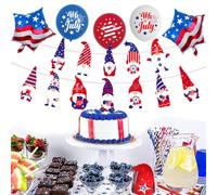 Fdit Patriotic Red White Blue Party Decoration Set, 22 Pcs Balloons and | Latex Foil Balloons, Durable Reusable for 4th of July Independence Day, Easy Hanging on Wall Ceiling Tree Yard