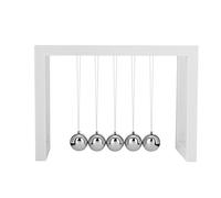 Fdit Pendulum Ball, Solid Metal Physics Science Toy with Nylon String and Piano Coated Frame, for Home Office Decor and Educational Desktop Ornament (White)