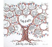 Fdit Personalized Wedding Guest Book Alternative with Handwritten Messages and Gold Glitter Tree Design for Ceremony Reception Decor 26 or 52 Comments (Photo Color)