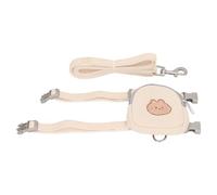 Fdit Pet Backpack Harness Animal Pattern Adjustable Leash Vest for Cats Small Dogs Outdoor Adventure Polyester Cotton Material (Bear)