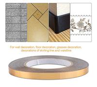 Fdit Pet Room Floor Cleaving Sticker for Home Culture Accessories, Easy to Apply and Remove, Lighten Boring Tiles, Suitable for Living Room, Bedroom, Bathroom, Kitchen (1 cm x 50 Meters (Golden))
