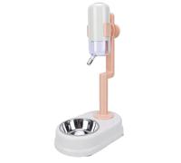 Fdit Pet Water Dispenser Hanging Standing Dog Water Bowl with Adjustable Pole No Drip Design for Cage Kennel Home Use (White)