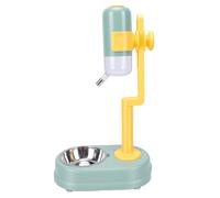 Fdit Pet Water Dispenser Hanging Standing Dog Water Bowl with Adjustable Pole No Drip Design for Cage Kennel Home Use (Green)