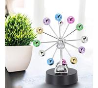 Fdit Plastic Revolving Ball Perpetual Motion - Elegant and Innovative Design - Educational Device for Exploration of Physics Colorful Rotating Balls Great Office Desk Decoration